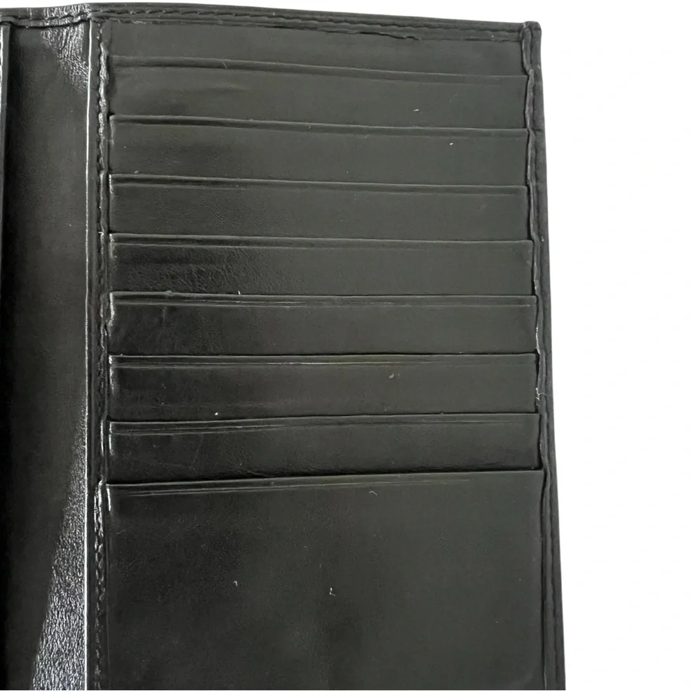 Prada card wallet black calfskin smooth leather 6” x4” vintage